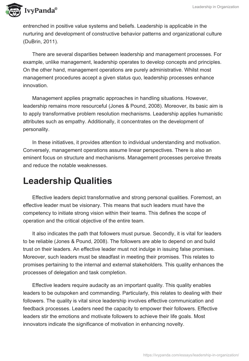 Leadership in Organization. Page 2