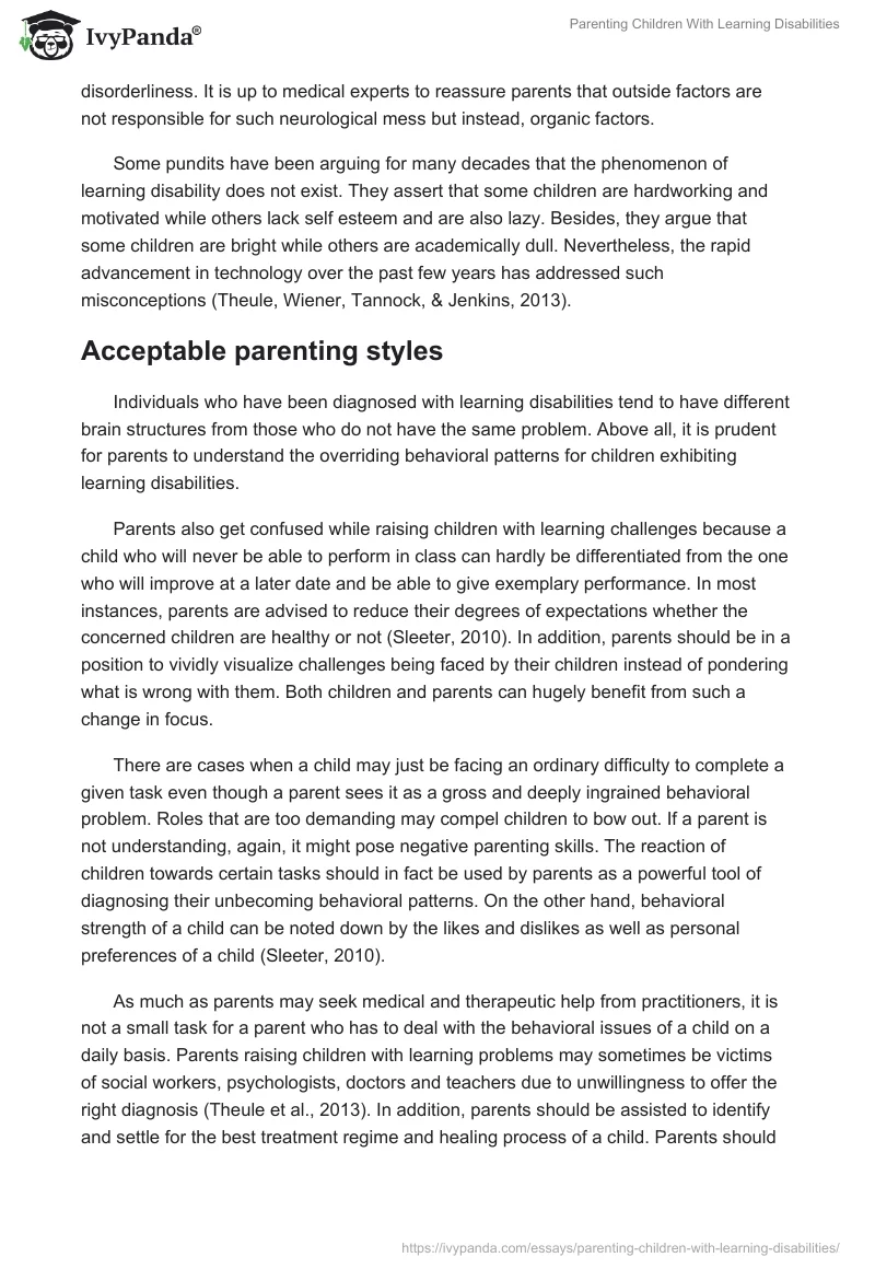 Parenting Children With Learning Disabilities. Page 3