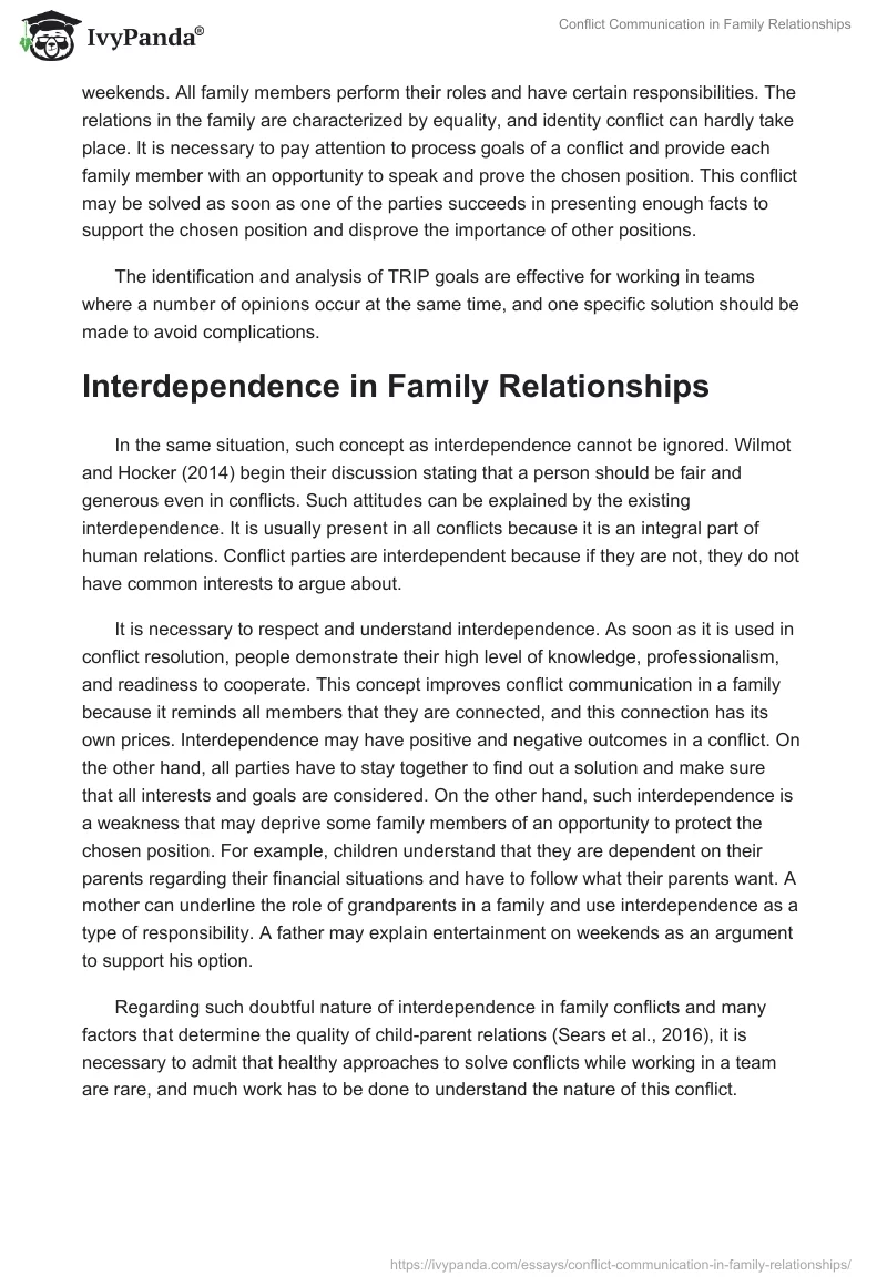 Conflict Communication in Family Relationships. Page 3