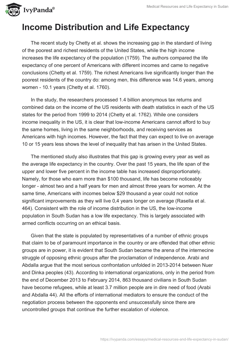 Medical Resources and Life Expectancy in Sudan. Page 2