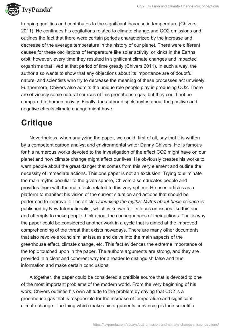 CO2 Emission and Climate Change Misconceptions. Page 2