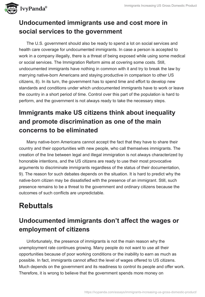 Immigrants Increasing US Gross Domestic Product. Page 3