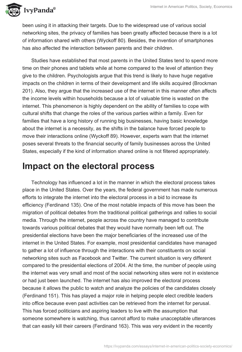 Internet in American Politics, Society, Economics. Page 3