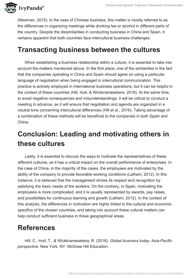 Chinese and Spanish Cultures in Business Communication. Page 2