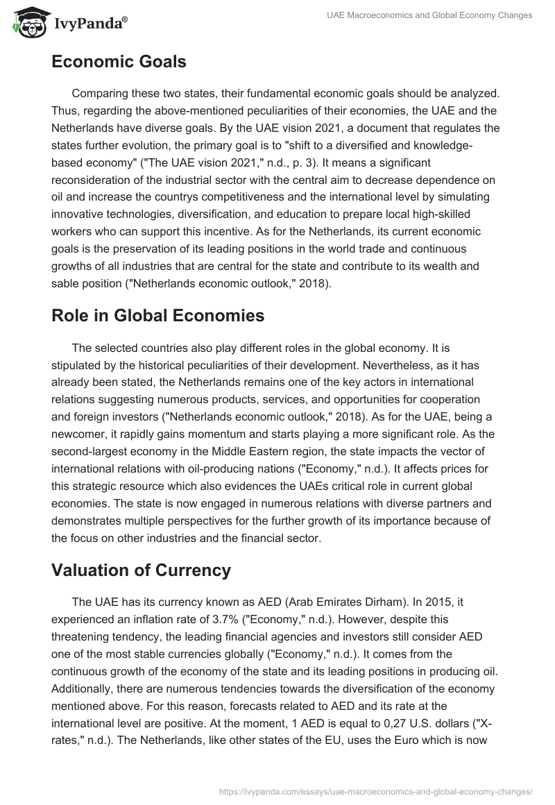 UAE Macroeconomics and Global Economy Changes. Page 3