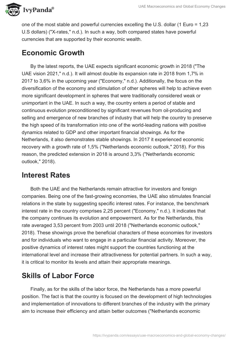 UAE Macroeconomics and Global Economy Changes. Page 4