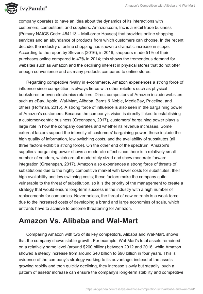 Amazon's Competition With Alibaba and Wal-Mart. Page 2