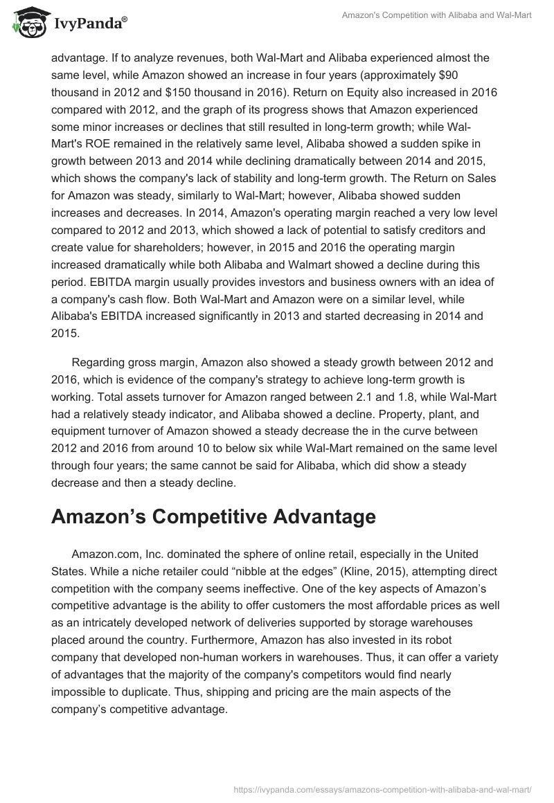 Amazon's Competition With Alibaba and Wal-Mart. Page 3