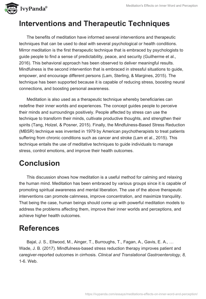 Meditation's Effects on Inner Word and Perception. Page 4