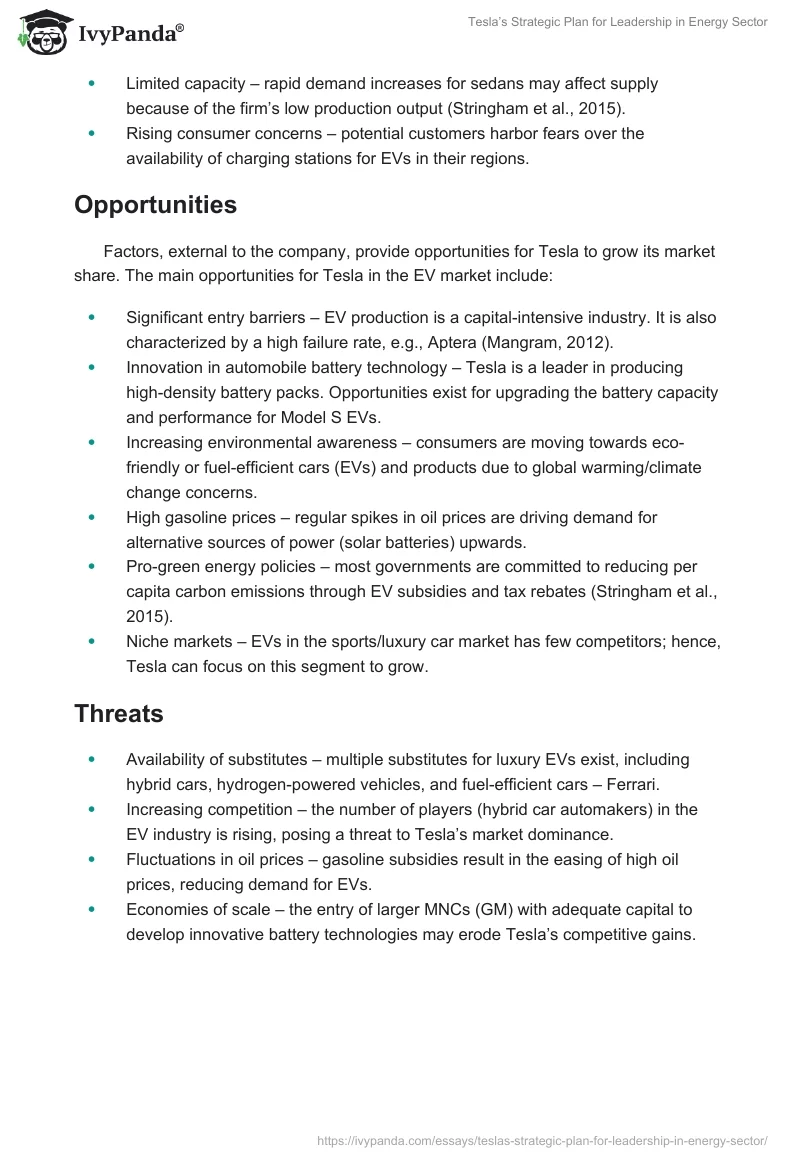 Tesla’s Strategic Plan for Leadership in Energy Sector. Page 4