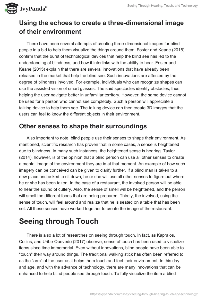 Seeing Through Hearing, Touch, and Technology. Page 3