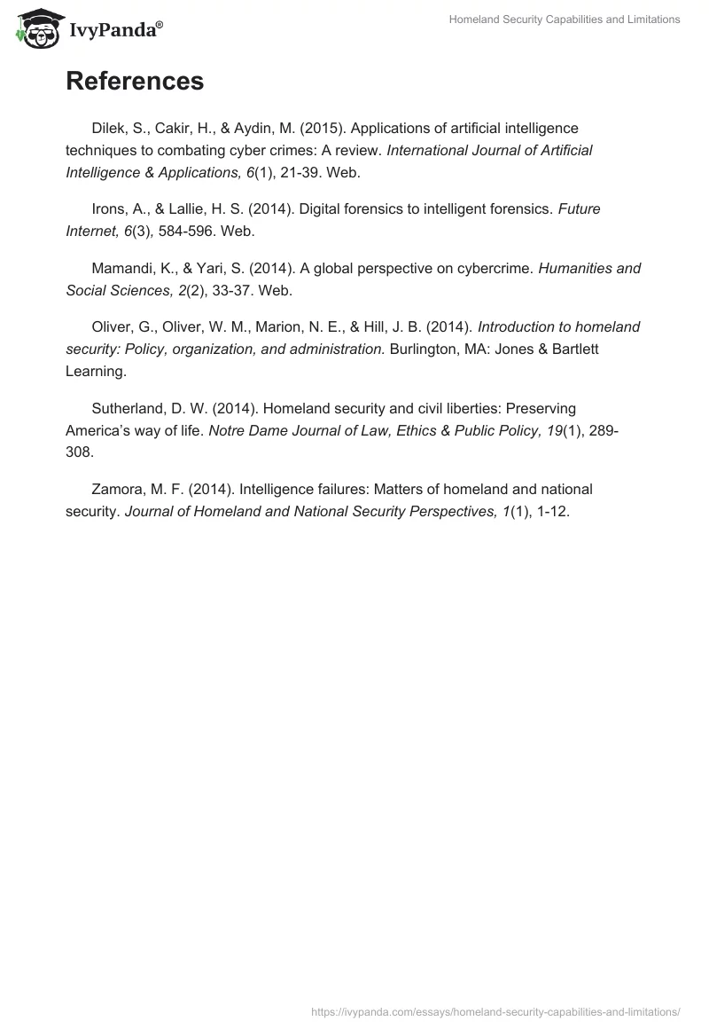 Homeland Security Capabilities and Limitations. Page 5