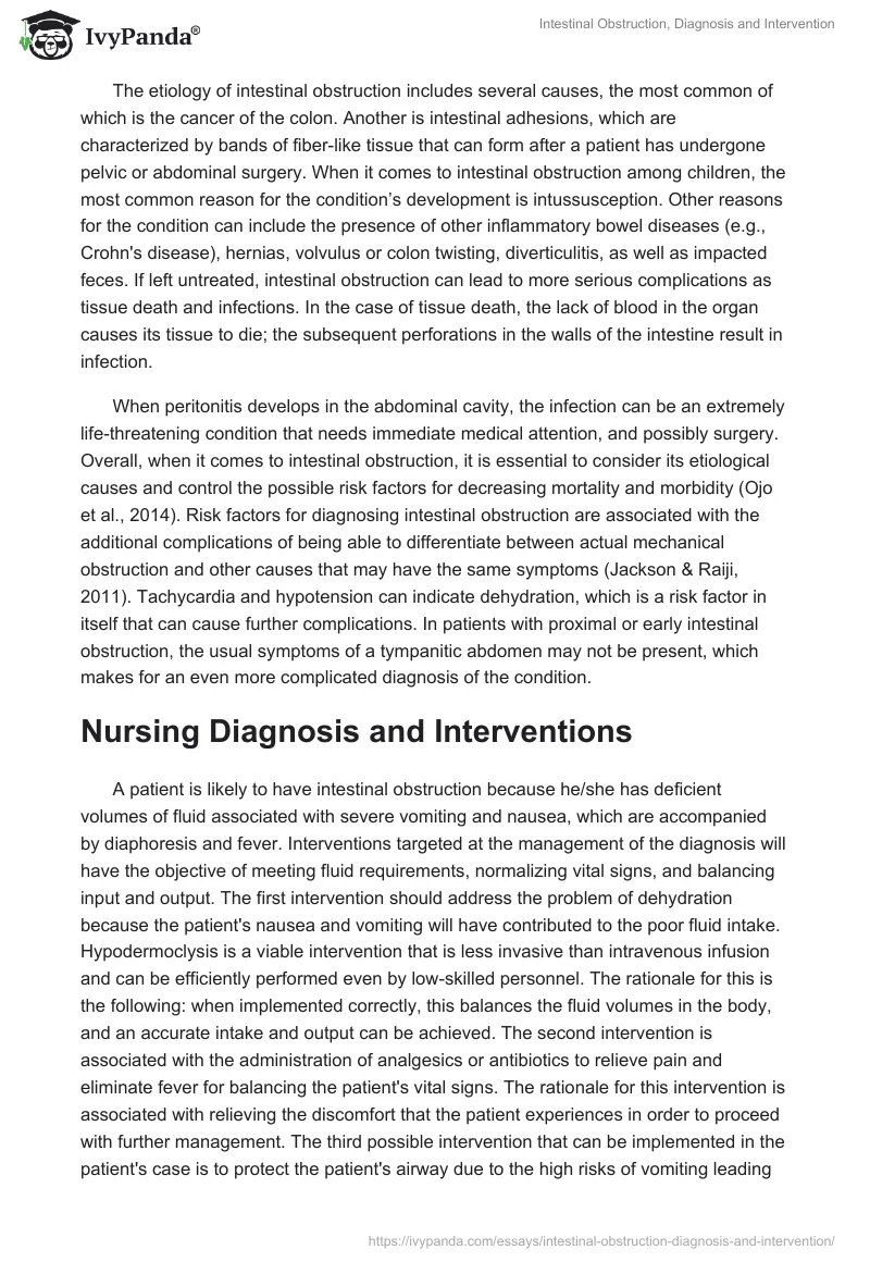Intestinal Obstruction, Diagnosis and Intervention. Page 2