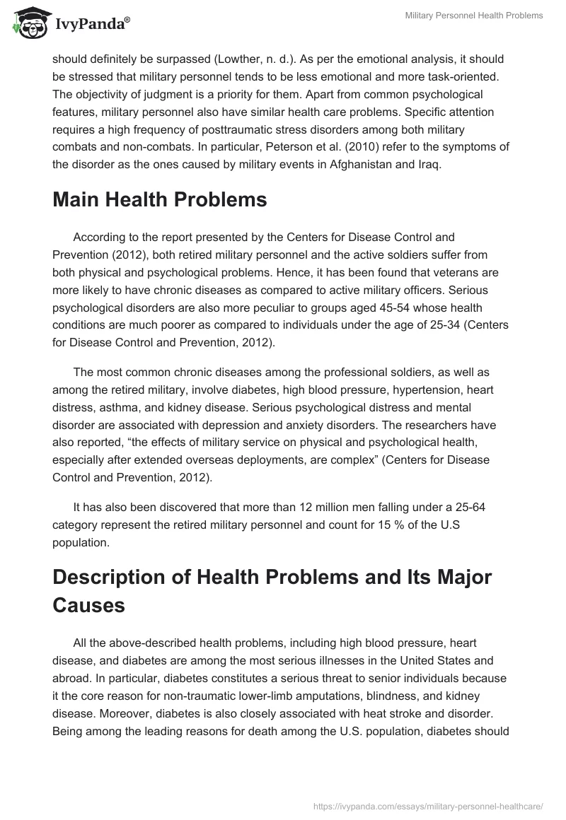 Military Personnel Health Problems. Page 2