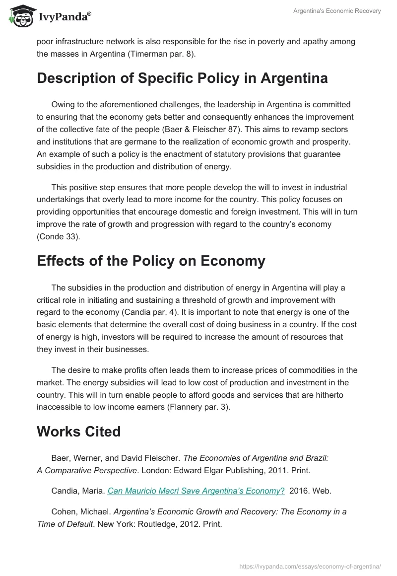 Argentina's Economic Recovery. Page 2