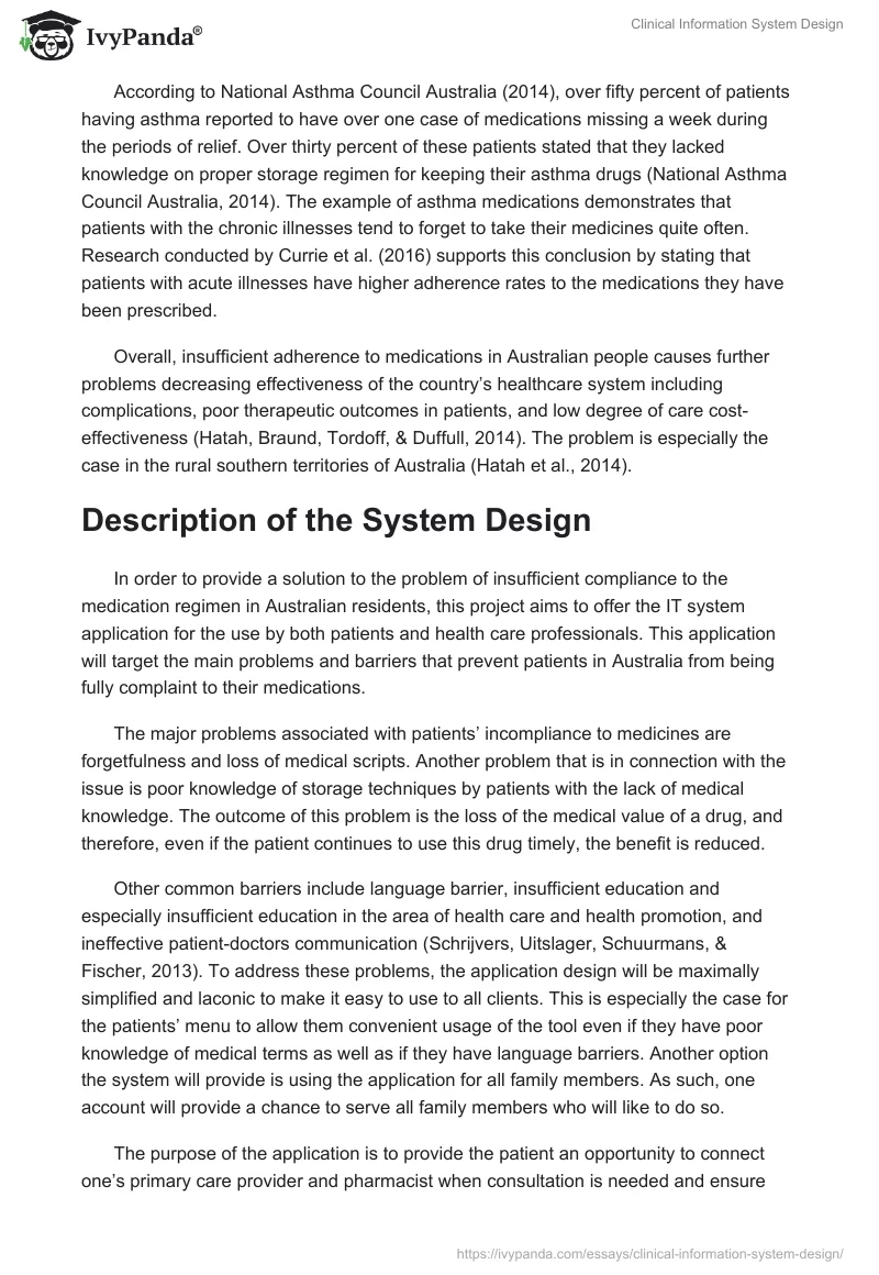 Clinical Information System Design. Page 2