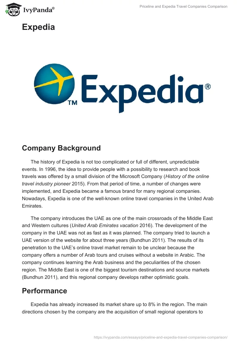 Priceline and Expedia Travel Companies Comparison. Page 3