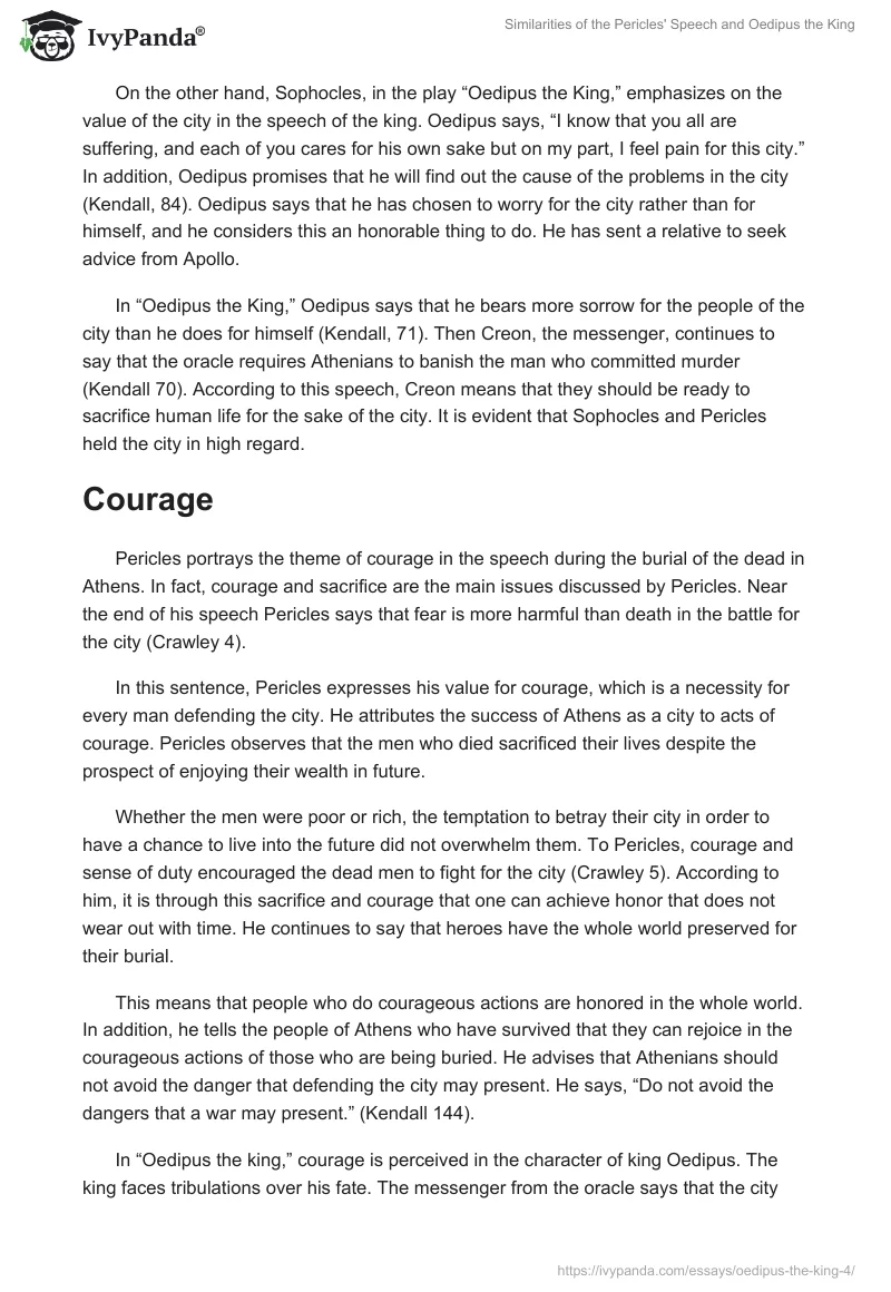 Similarities of the Pericles' Speech and "Oedipus the King". Page 2