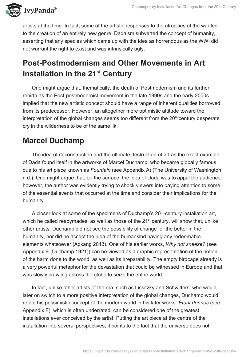 Contemporary Installation Art Changes From the 20th Century. Page 3