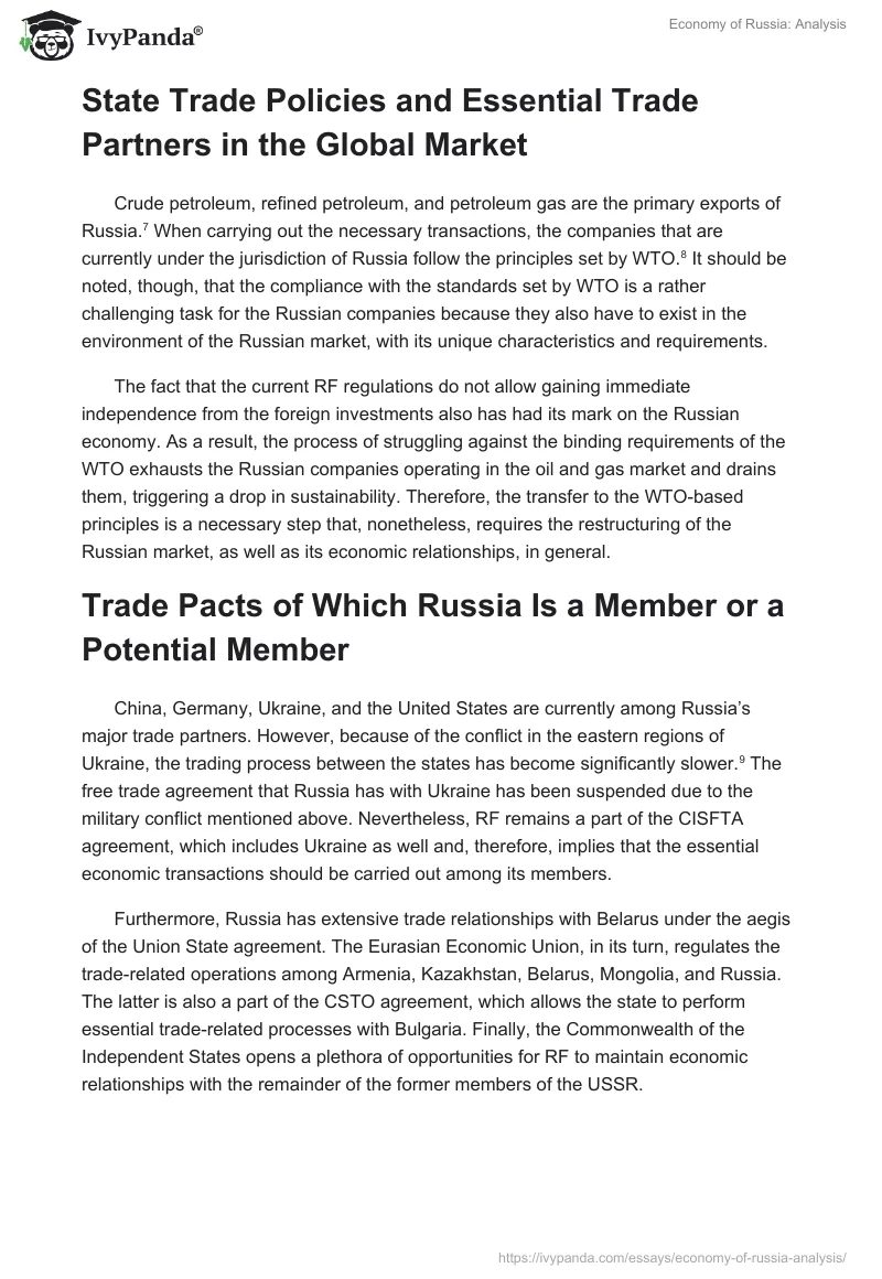 Economy of Russia: Analysis. Page 5