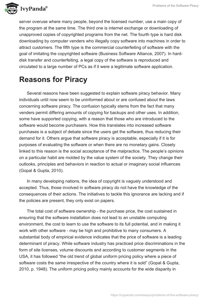 Problems of the Software Piracy. Page 2