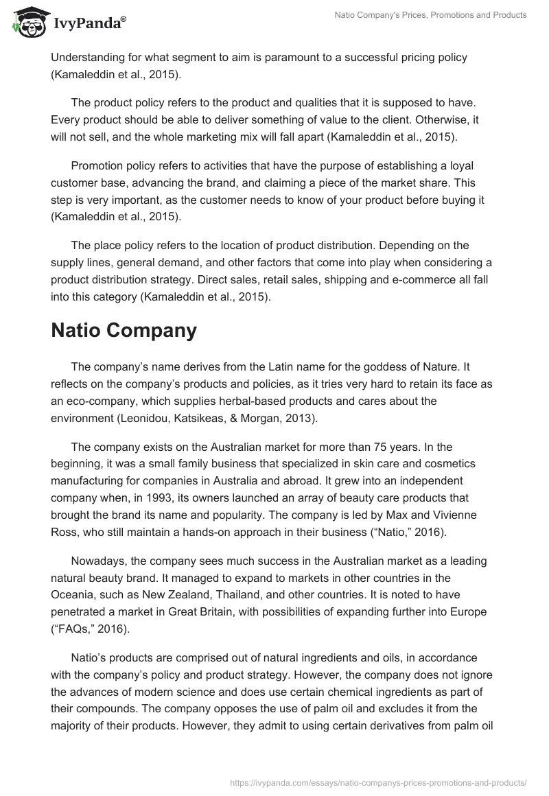 Natio Company's Prices, Promotions and Products. Page 3