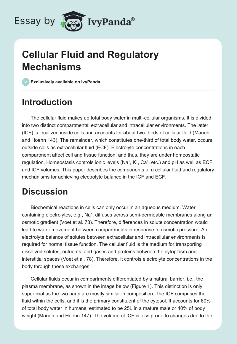 Cellular Fluid and Regulatory Mechanisms. Page 1