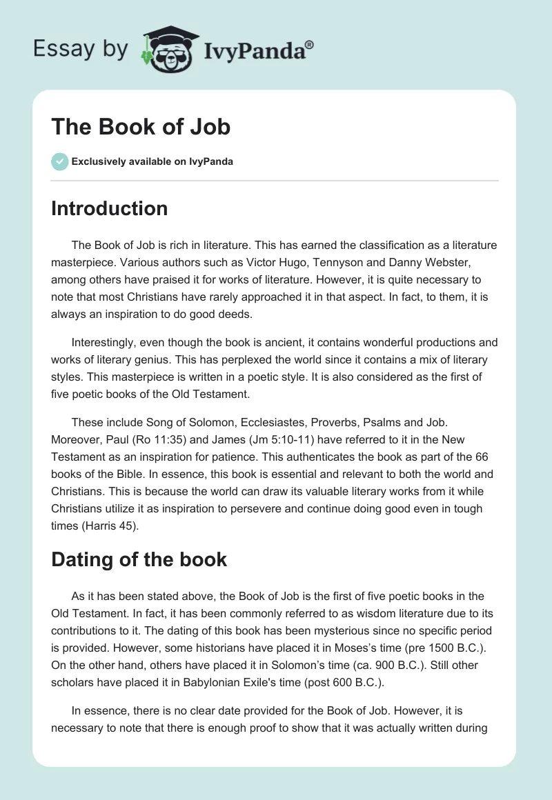 The Book of Job. Page 1