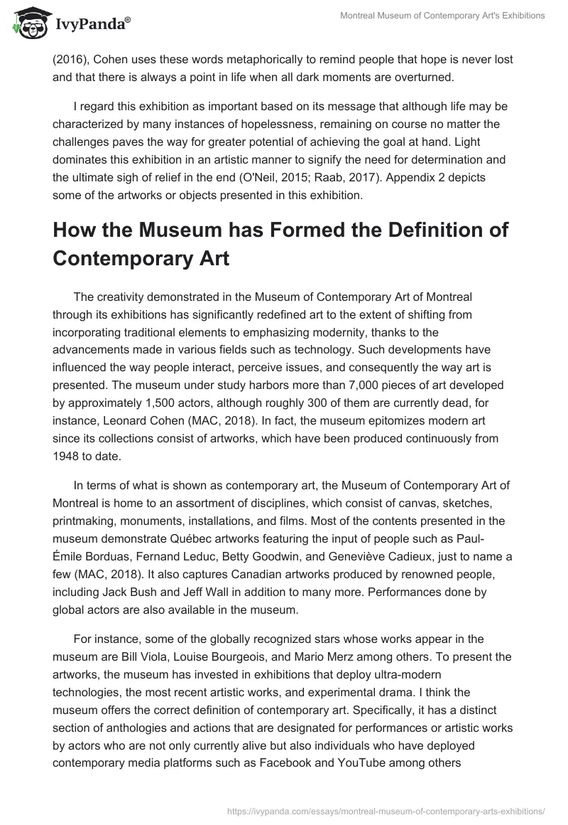 Montreal Museum of Contemporary Art's Exhibitions. Page 5
