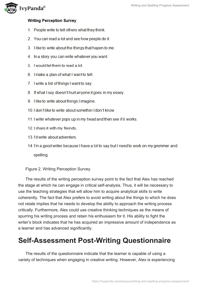 Writing and Spelling Progress Assessment. Page 3