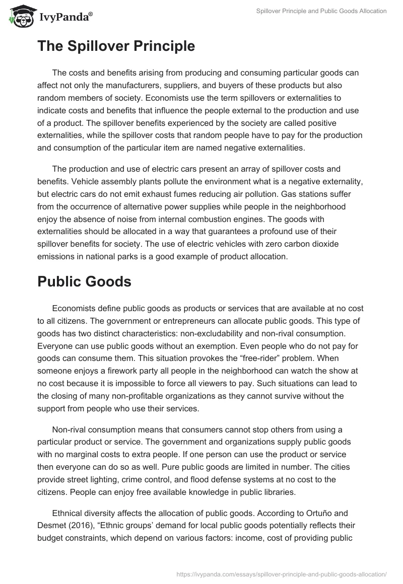 Spillover Principle and Public Goods Allocation. Page 2