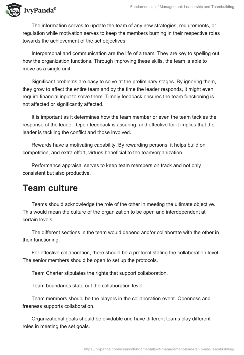 Fundamentals of Management: Leadership and Teambuilding. Page 2