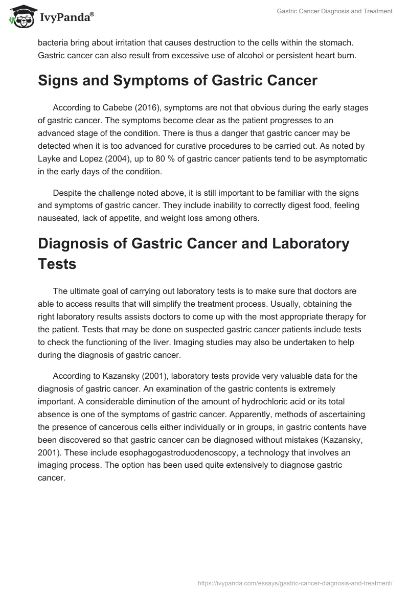 Gastric Cancer Diagnosis and Treatment. Page 3