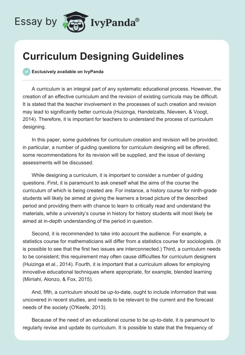 Curriculum Designing Guidelines. Page 1