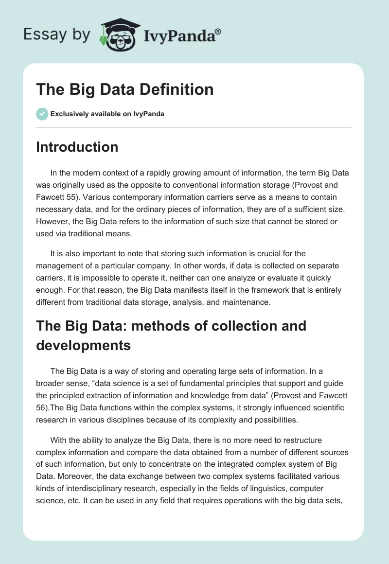 The Big Data Definition. Page 1