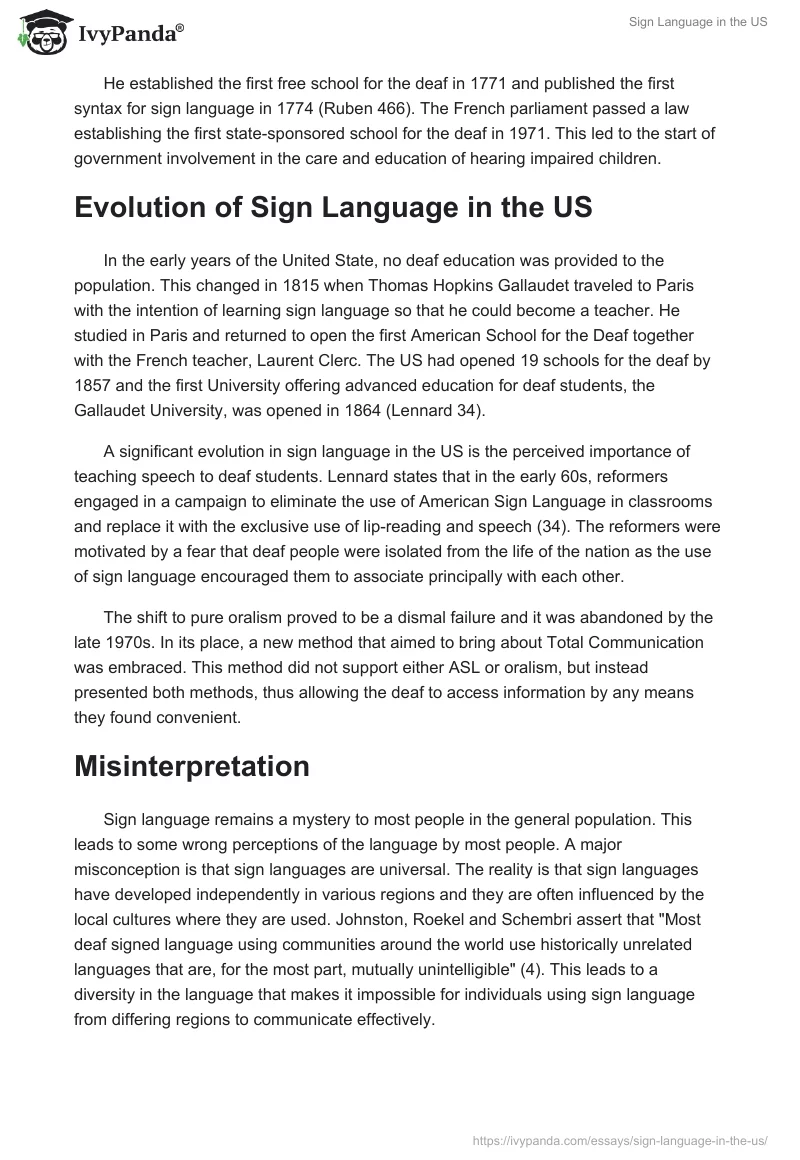 Sign Language in the US. Page 2