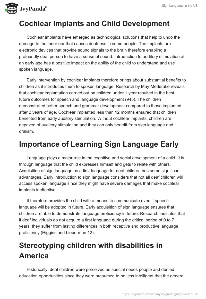 Sign Language in the US. Page 3