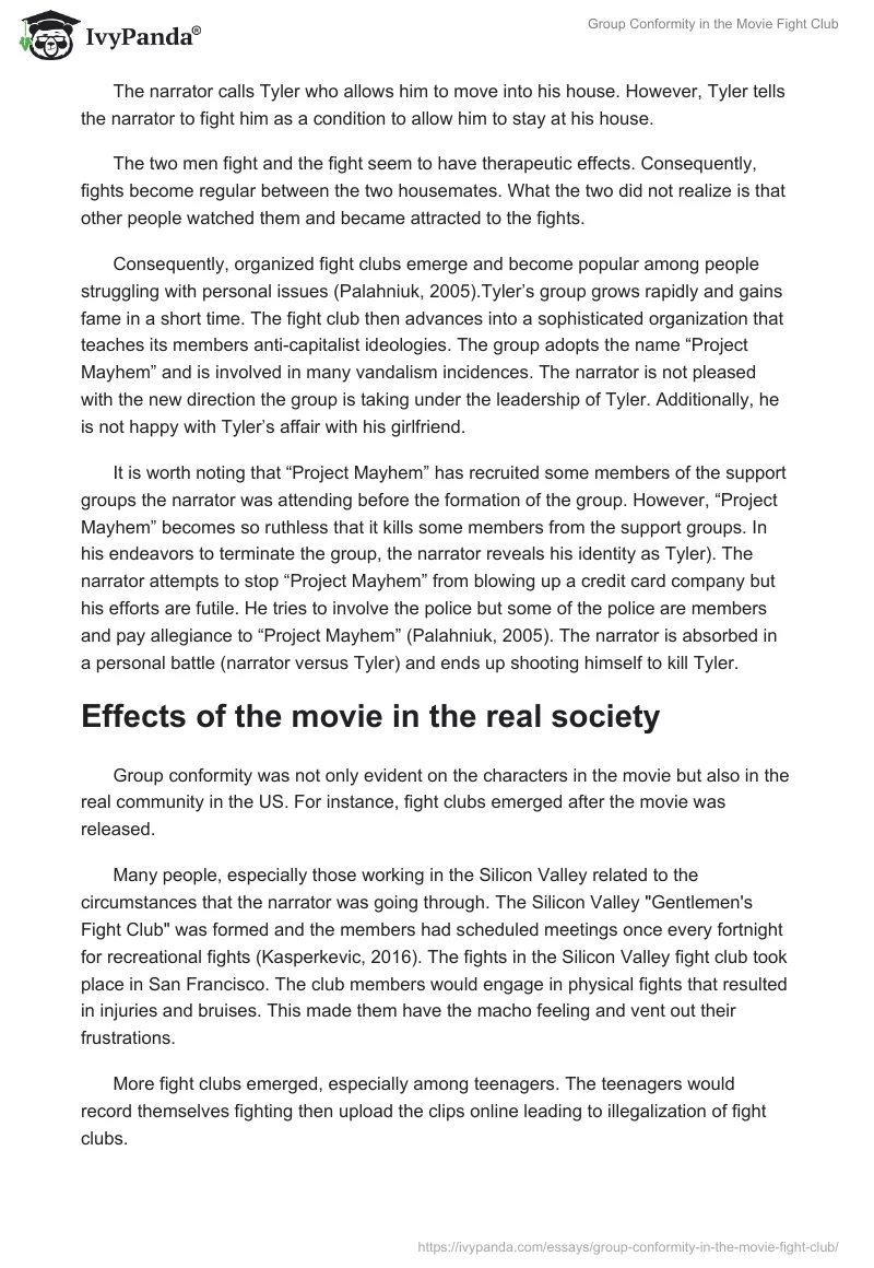 Group Conformity in the Movie "Fight Club". Page 3