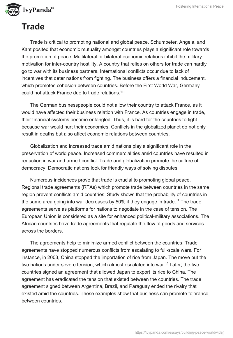 Fostering International Peace. Page 4