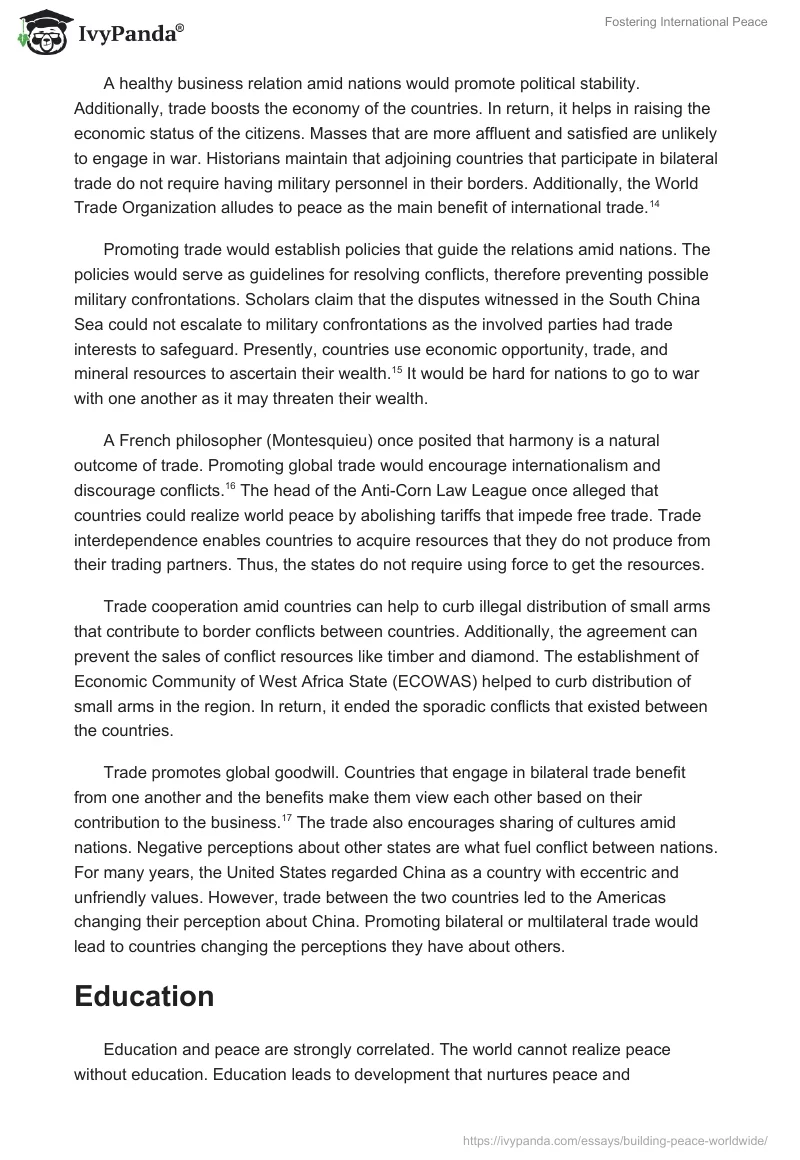 Fostering International Peace. Page 5