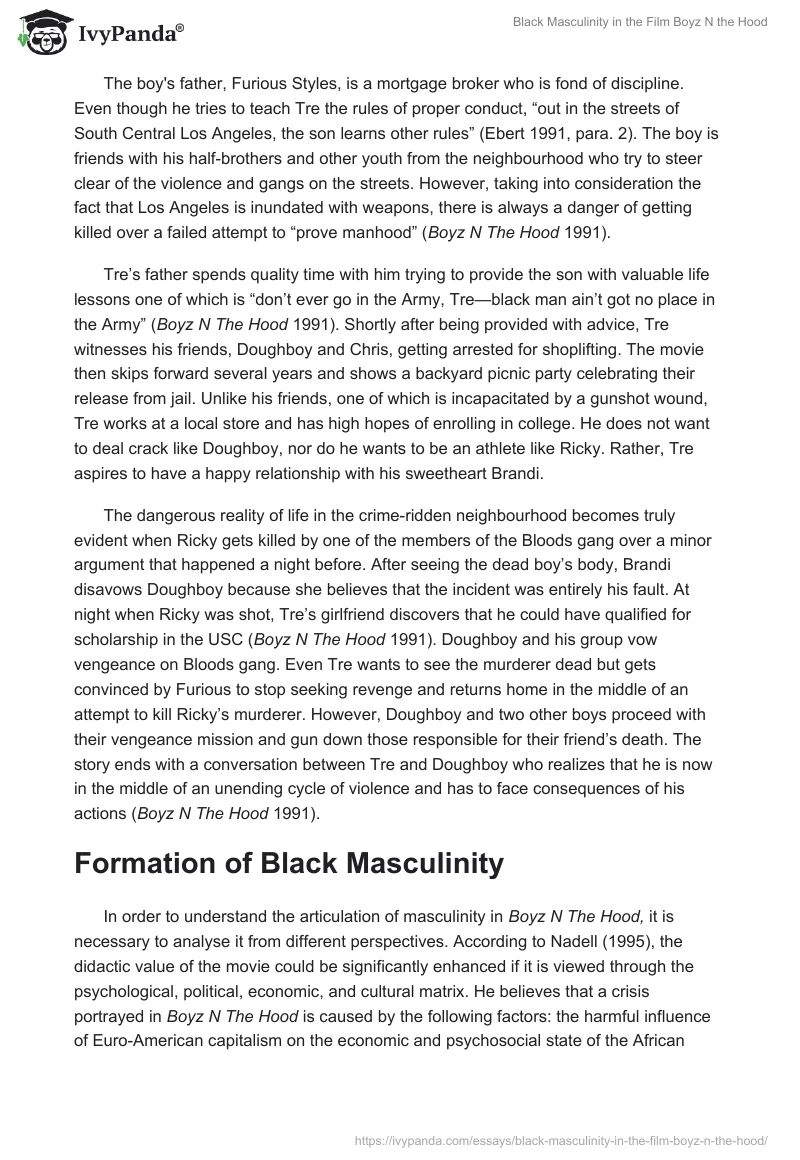 Black Masculinity in the Film "Boyz N the Hood". Page 2
