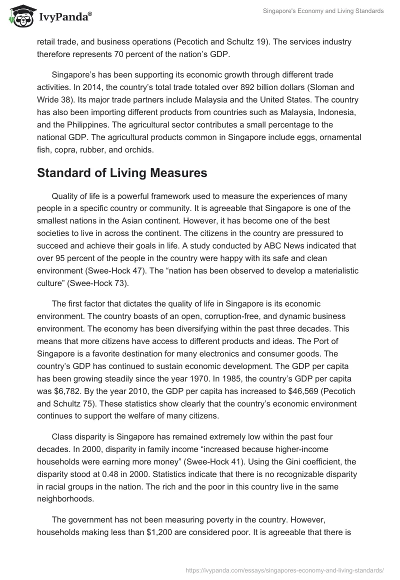 Singapore's Economy and Living Standards. Page 5