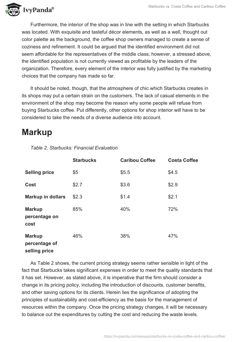Starbucks vs. Costa Coffee and Caribou Coffee. Page 5