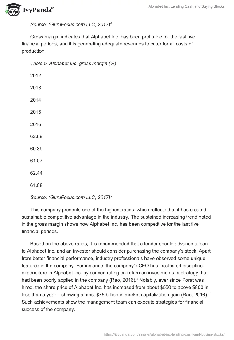 Alphabet Inc. Lending Cash and Buying Stocks. Page 4