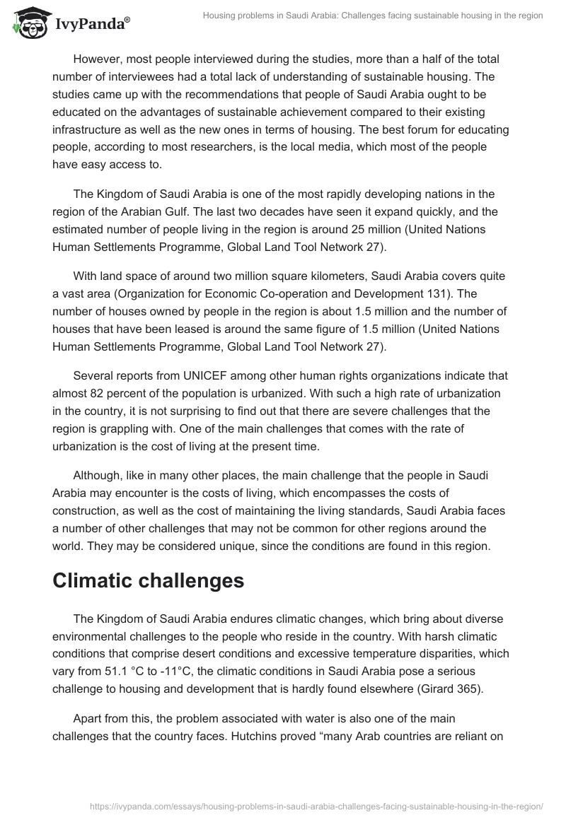 Housing Problems in Saudi Arabia: Challenges Facing Sustainable Housing in the Region. Page 2