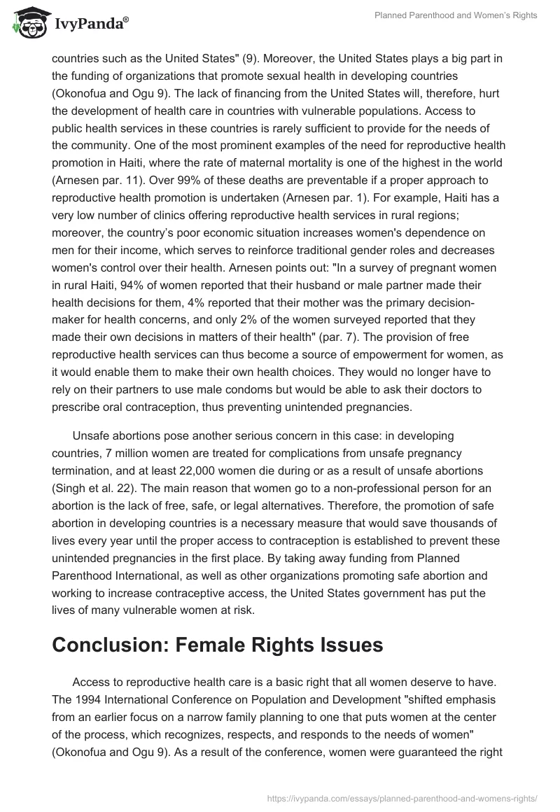Planned Parenthood and Women’s Rights. Page 4