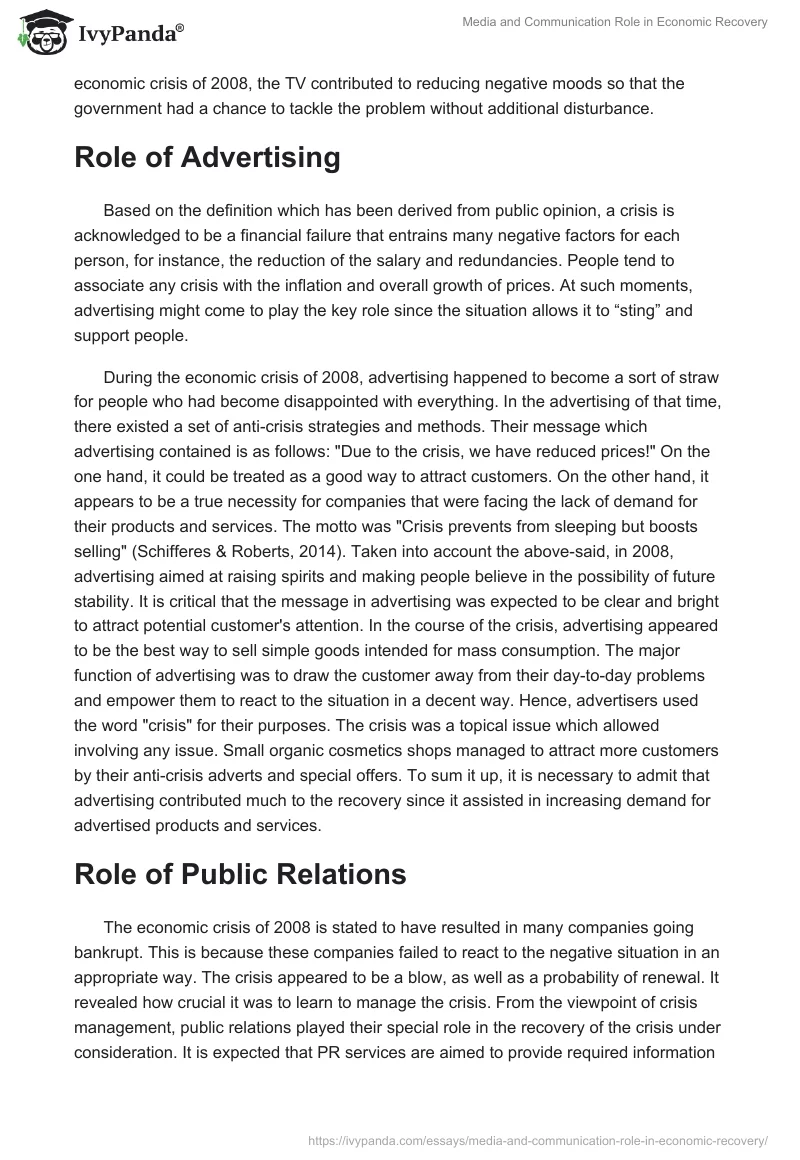 Media and Communication Role in Economic Recovery. Page 3