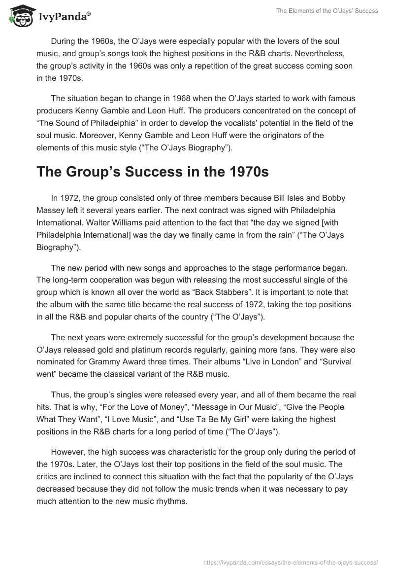 The Elements of the O’Jays’ Success. Page 2