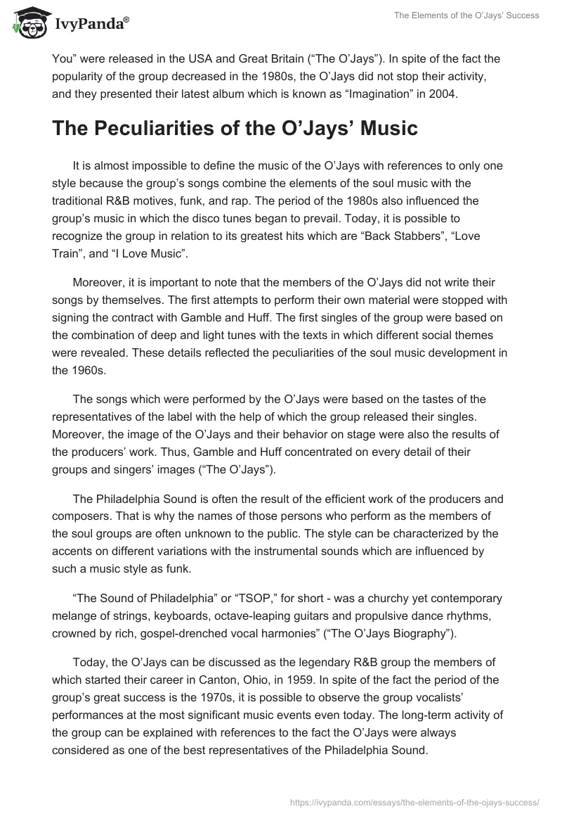 The Elements of the O’Jays’ Success. Page 4