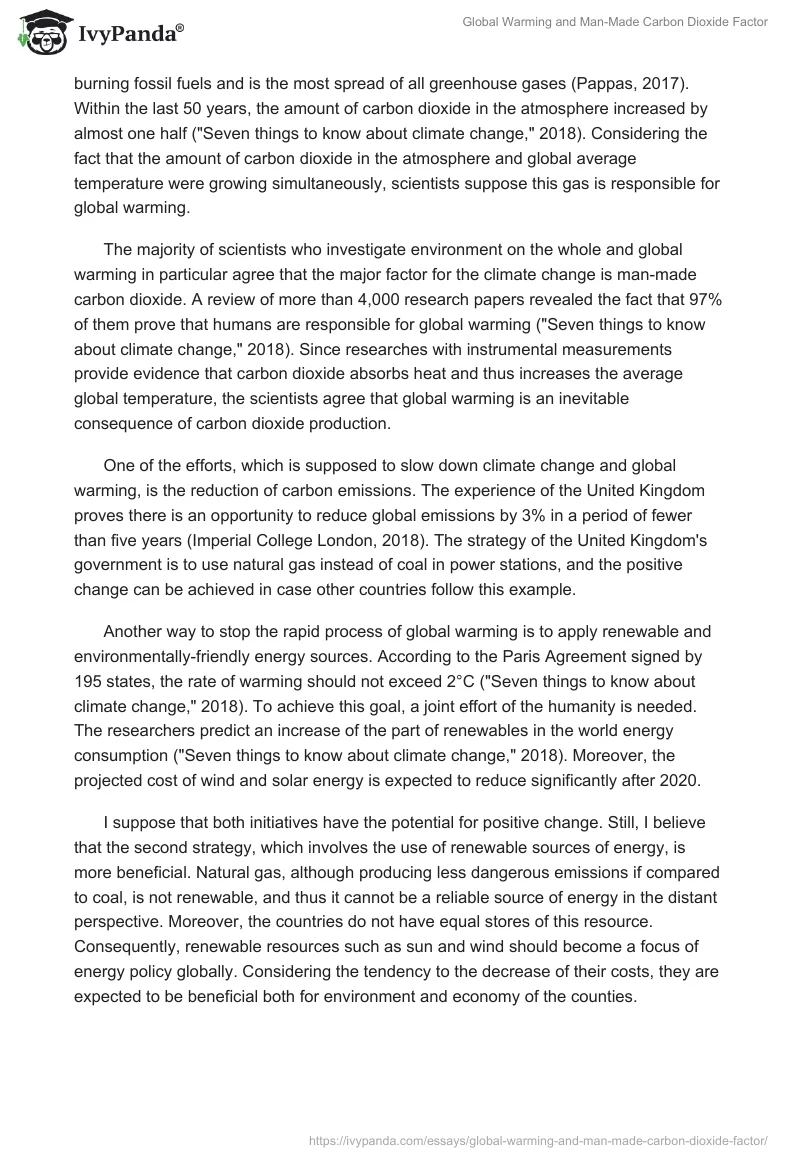 Global Warming and Man-Made Carbon Dioxide Factor. Page 2